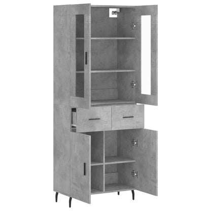 Aparador Alto Madera Contrachapada Gris Hormigón 69,5x34x180 Cm_3