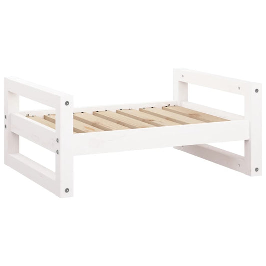 Vidaxl Cama Para Perros Madera Maciza De Pino Blanco 65,5x50,5x28 Cm_0