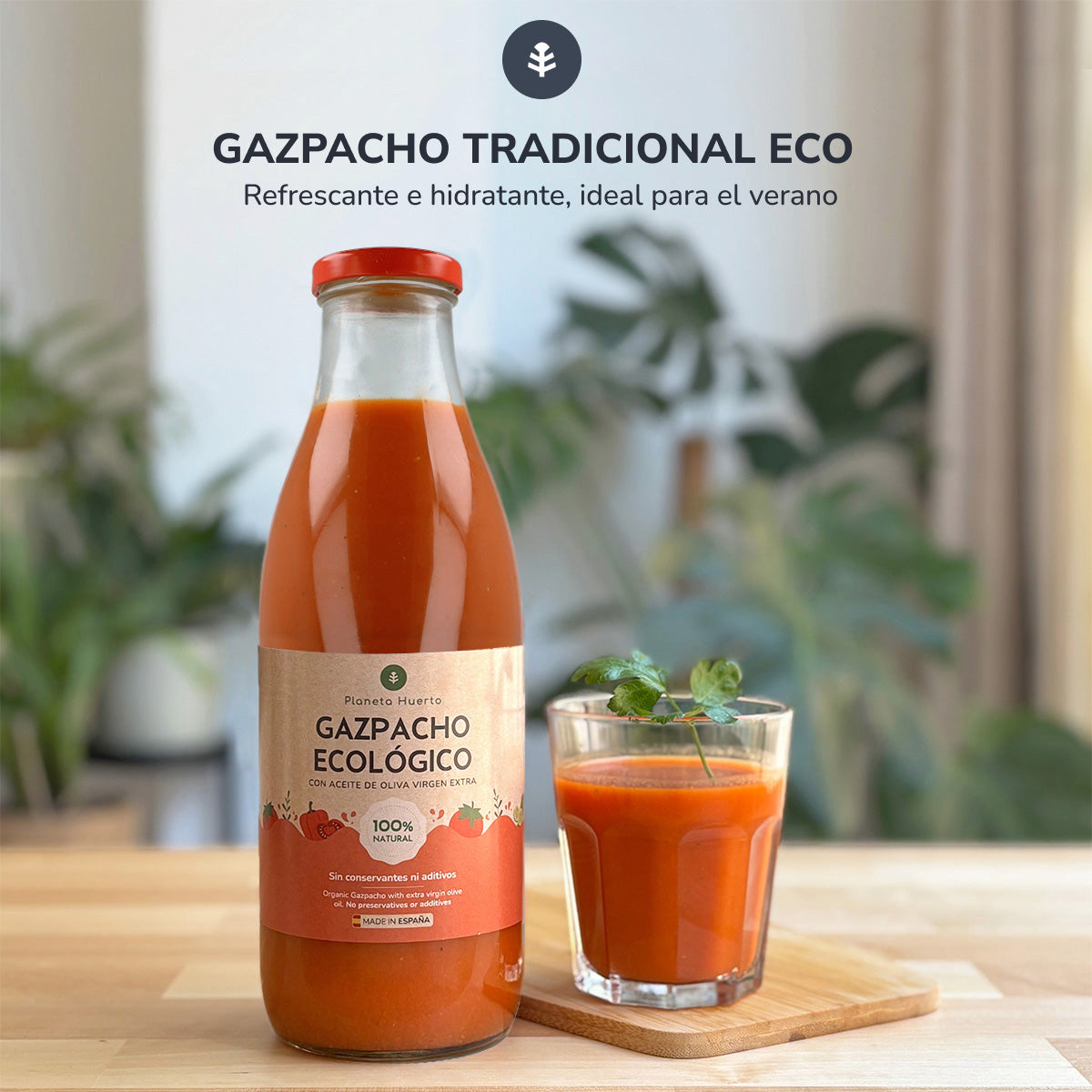 Pack de 3 gaspachos biológicos tradicionais com Planeta Huerto EVOO 1L