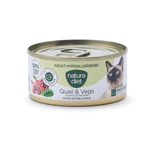 Natura Diet Gato Hipoalergénico Codorniz & Vegetais 85 g Alimento húmido hipoalergénico para gatos