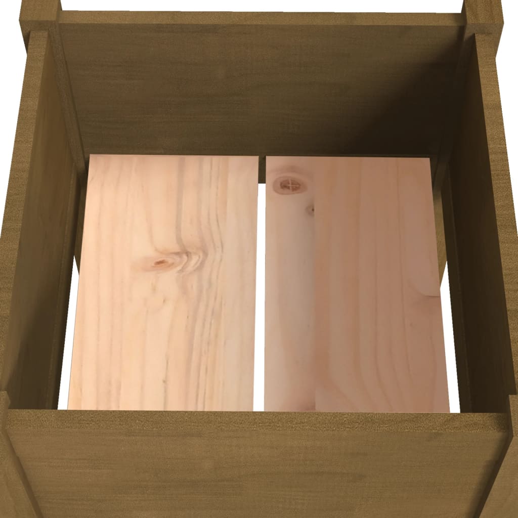 Jardineras 2 Uds Madera Maciza De Pino Marrón Miel 50x50x70 Cm_5