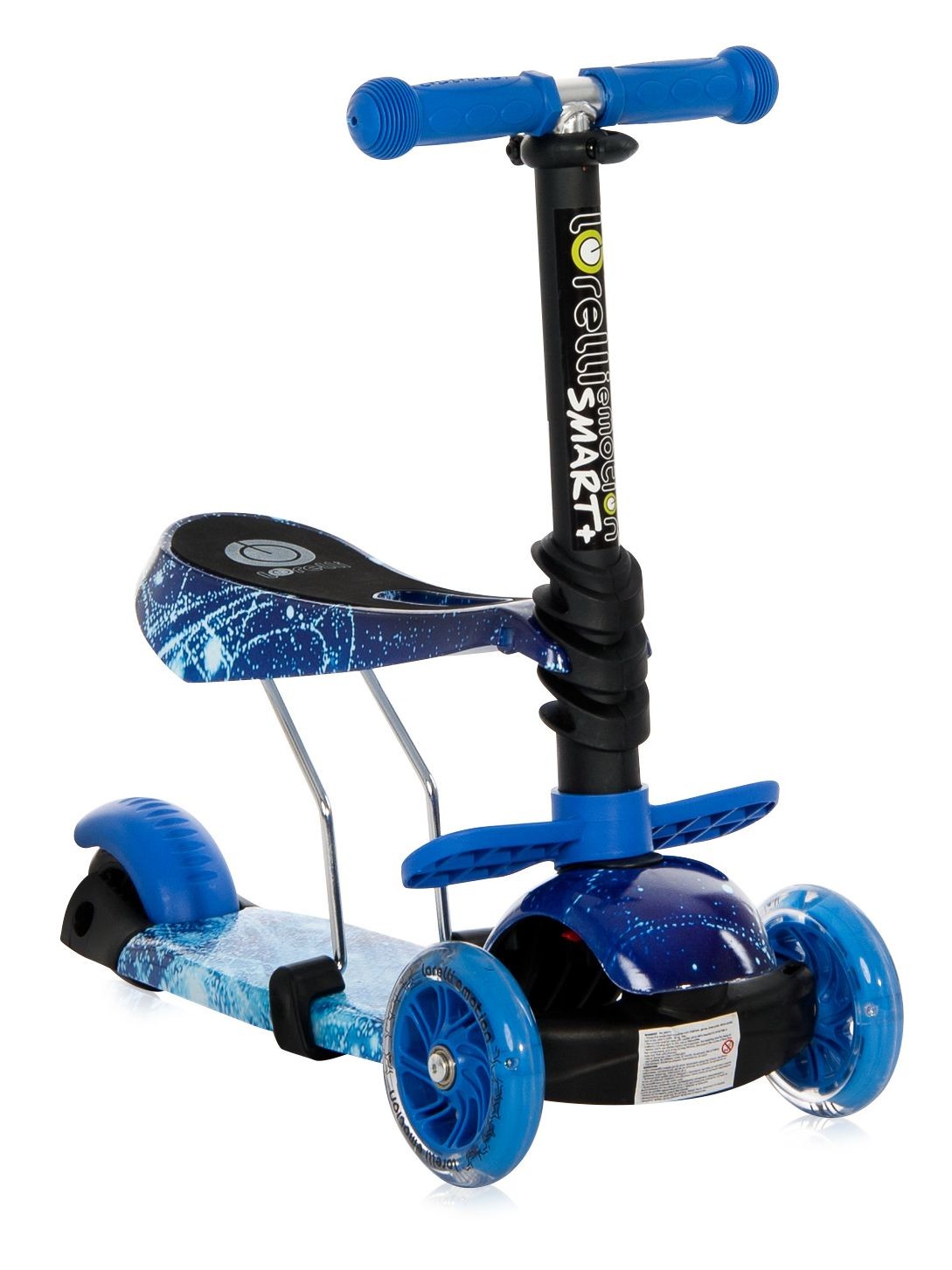 Patinete Infantil Con Asiento Y Respaldo Smart Plus Blue Cosmos_1