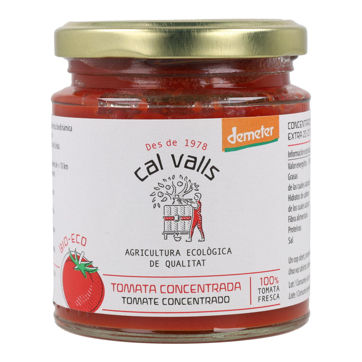 Concentrado de tomate biológico Cal Valls, 250 g
