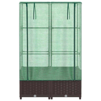 Arriate Con Cubierta Invernadero Aspecto Ratán 80x40x138 Cm_3