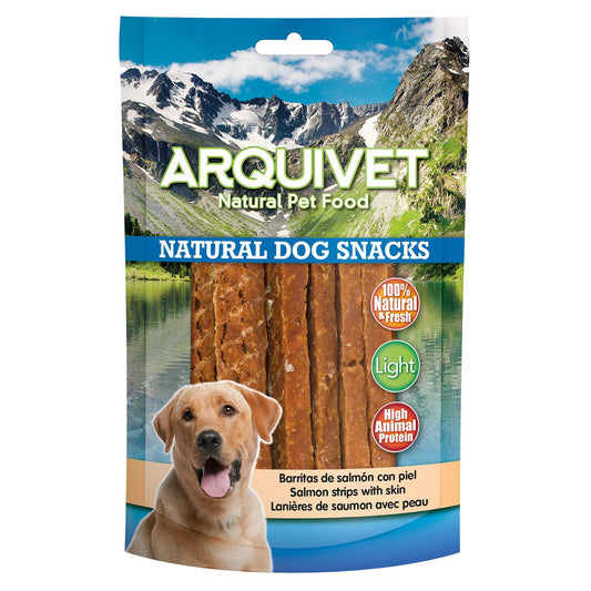 Petisco natural para cães: Barras de salmão Arquivet com pele, 100 g