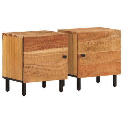 Mesitas De Noche 2 Uds Madera Maciza De Acacia 40x33x46 Cm_0