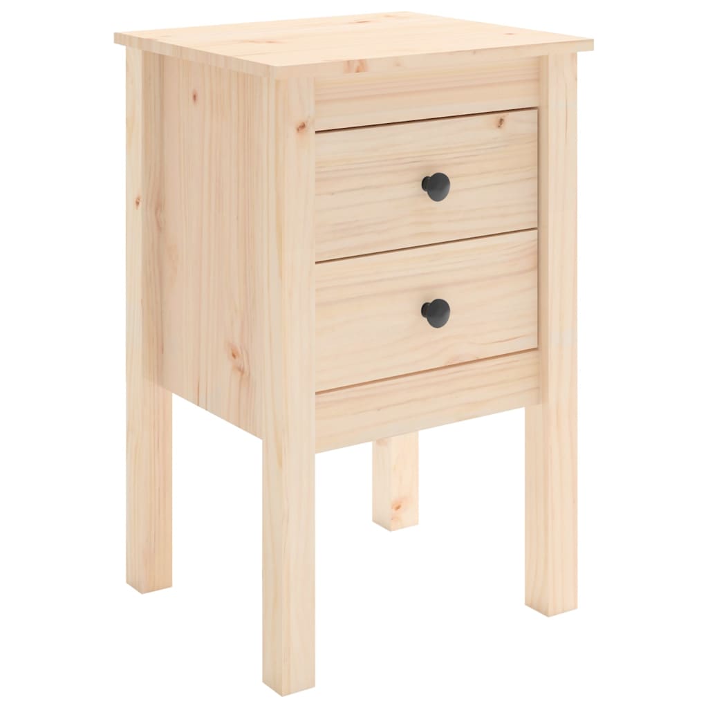 Mesita De Noche Madera Maciza De Pino 40x35x61,5 Cm_0