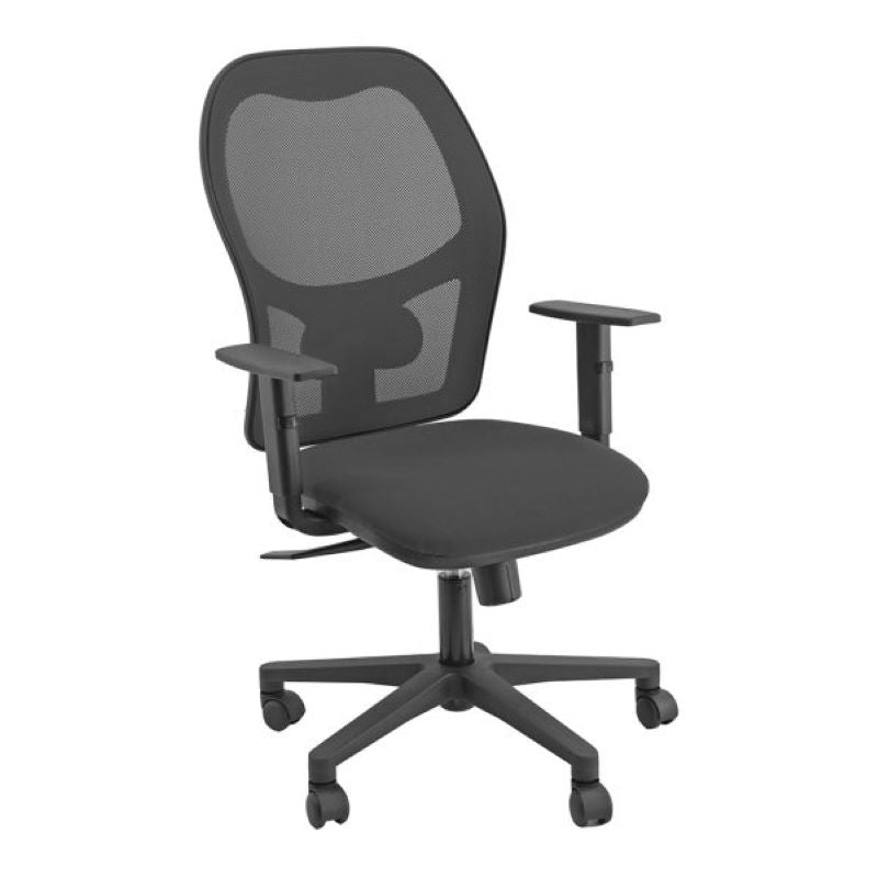 Silla Administrativa Unisit Sincro Hubble  Reposabrazos Ajustables Negra_0