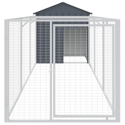 Caseta Perros Con Tejado Acero Galvanizado Gris 117x405x123 Cm_2
