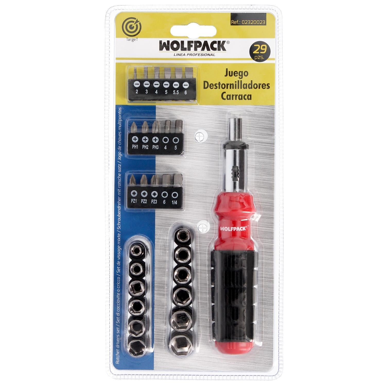 Juego Destornillador Carraca Con 29 Piezas. (12 Vasos Y 16 Puntas)