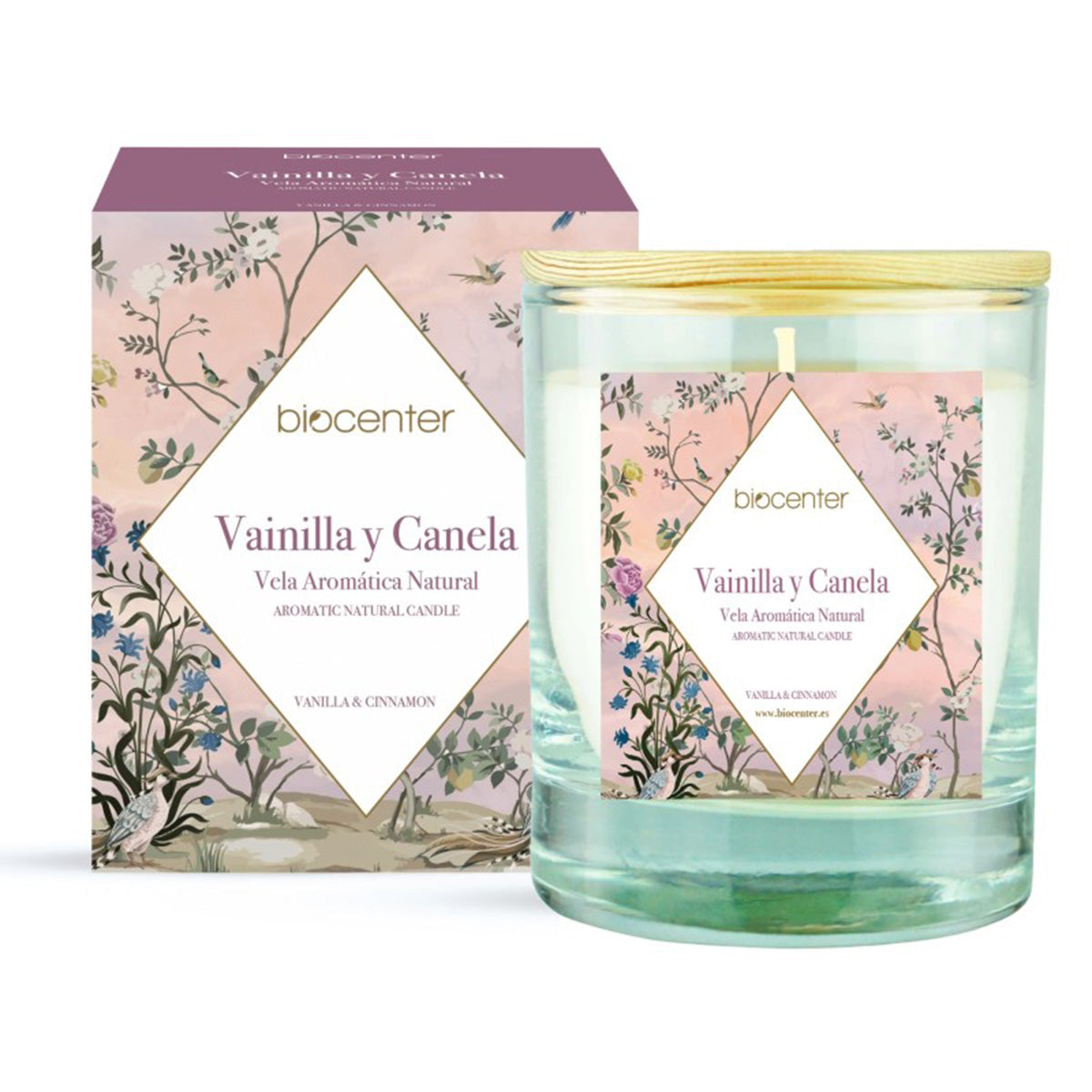 Vela Natural de Baunilha e Canela - Cera Vegetal e Óleos Essenciais, Biocenter, 200 gr