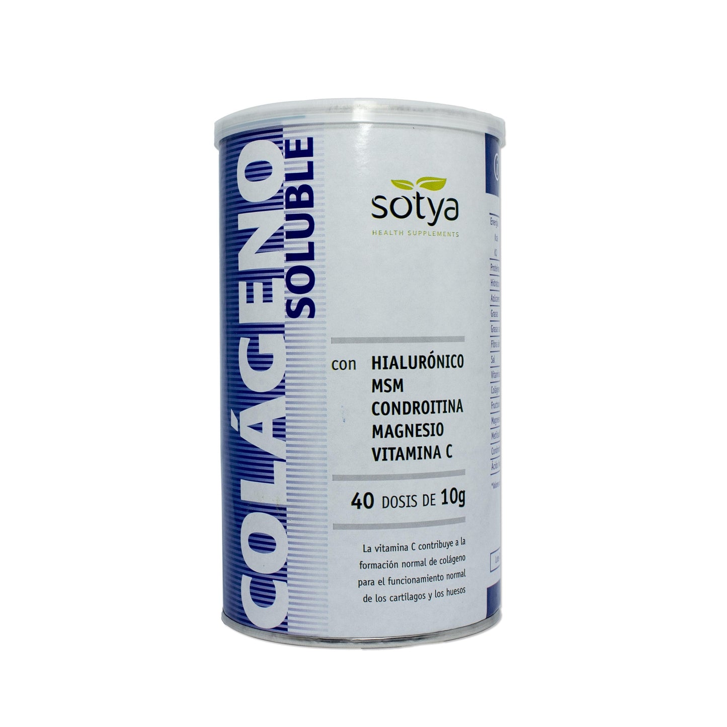 Colagénio+A.Hyaluronico+Msm Sotya Garrafa 400G