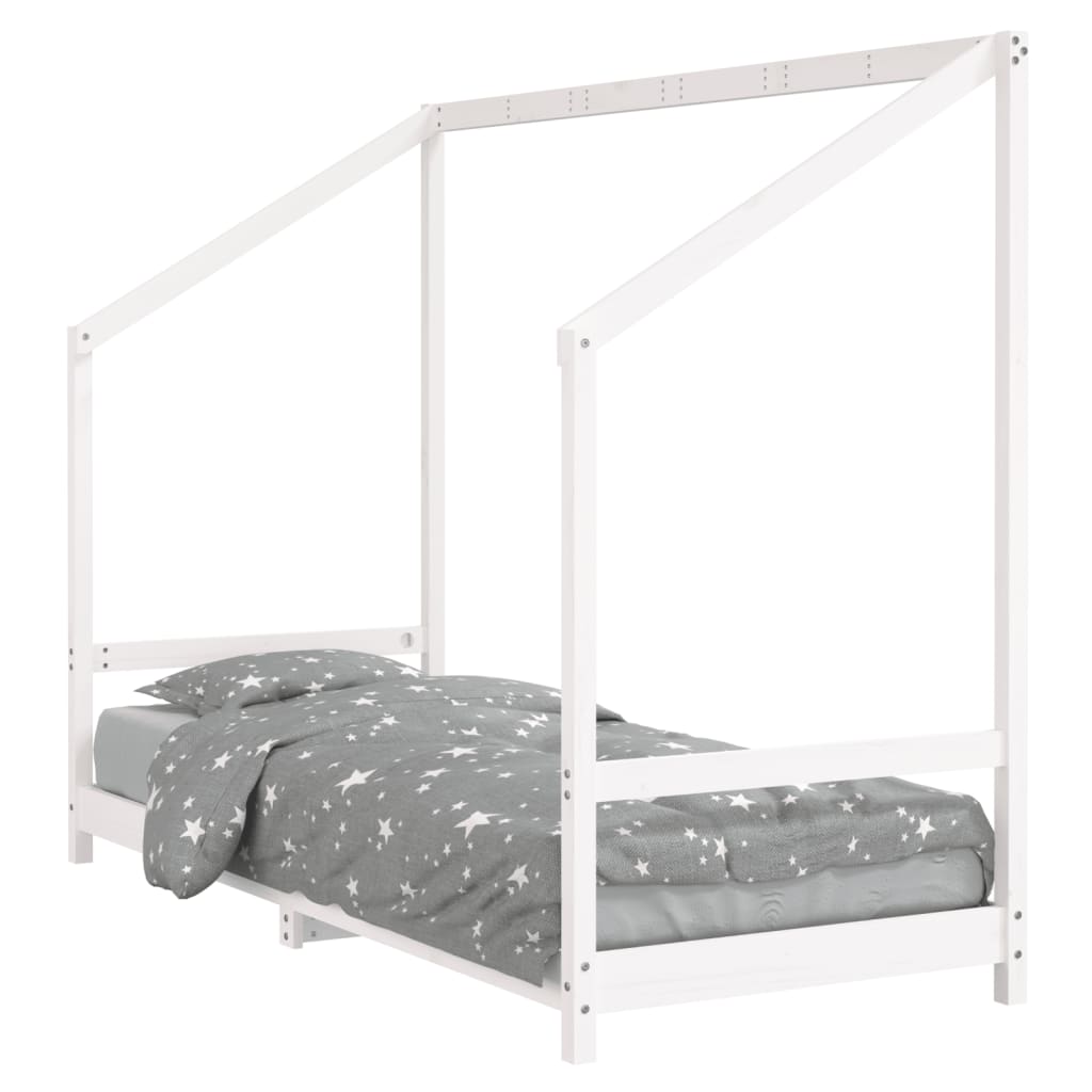 Estructura De Cama Para Niños Madera De Pino Blanco 80x200 Cm / Vetonek_3