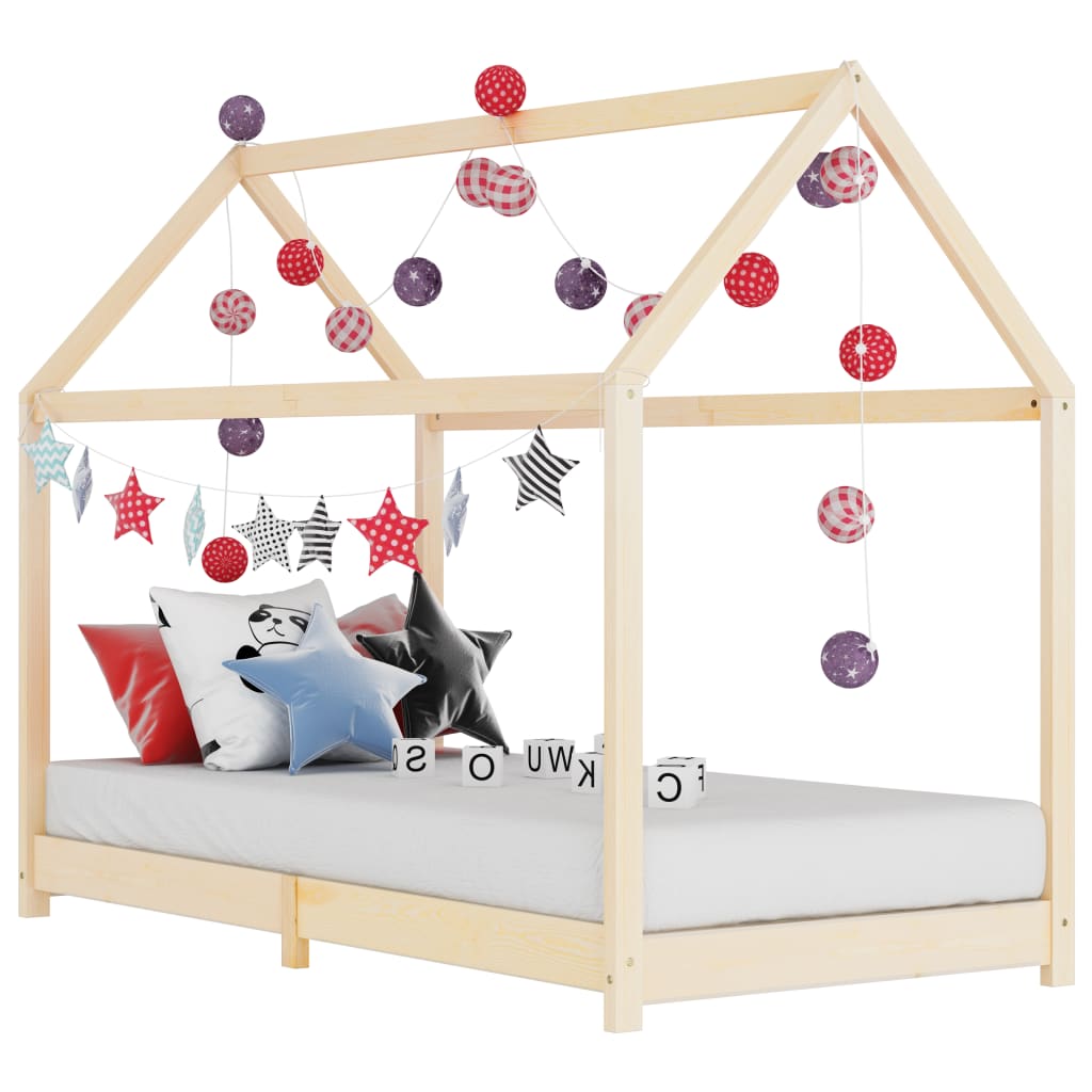 Estructura De Cama Infantil De Madera Maciza De Pino 90x200 Cm / Vetonek_0