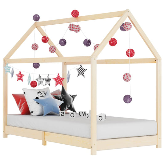 Estructura De Cama Infantil De Madera Maciza De Pino 90x200 Cm / Vetonek_0