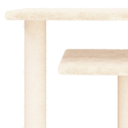 Postes Rascadores Para Gatos Con Plataformas Color Crema 62,5cm_4