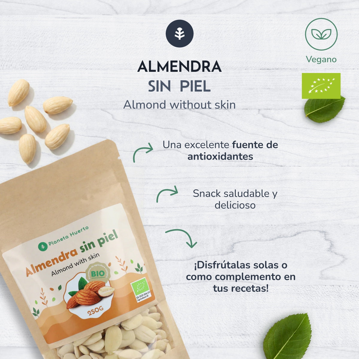 Almendra repelada ECO Planeta Huerto 1 kg