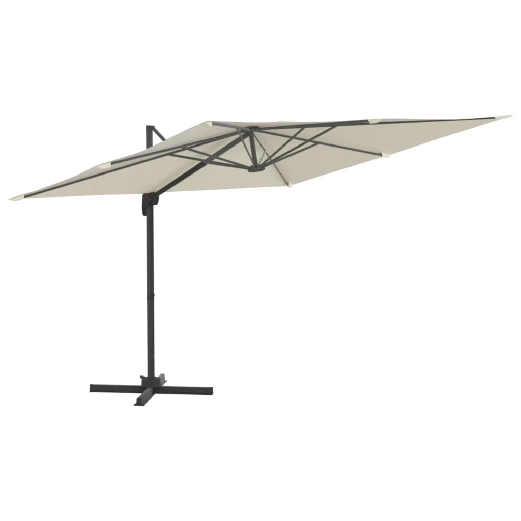 Vidaxl Sombrilla Jardín Voladiza Palo Aluminio Blanco Arena 400x300 Cm_0
