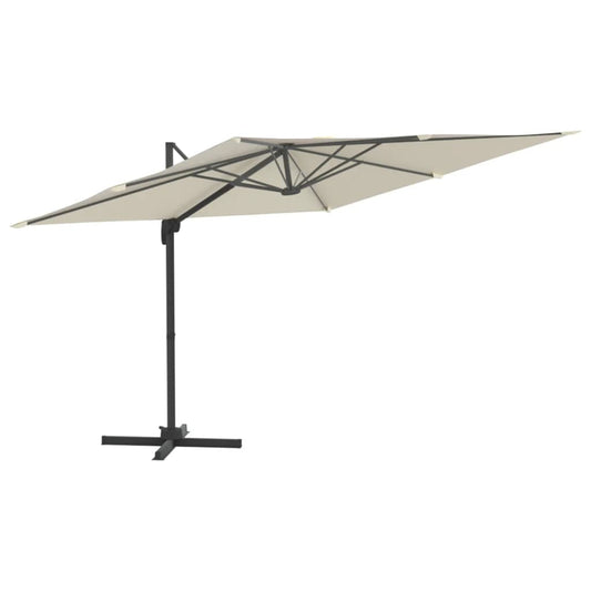 Vidaxl Sombrilla Jardín Voladiza Palo Aluminio Blanco Arena 400x300 Cm_0