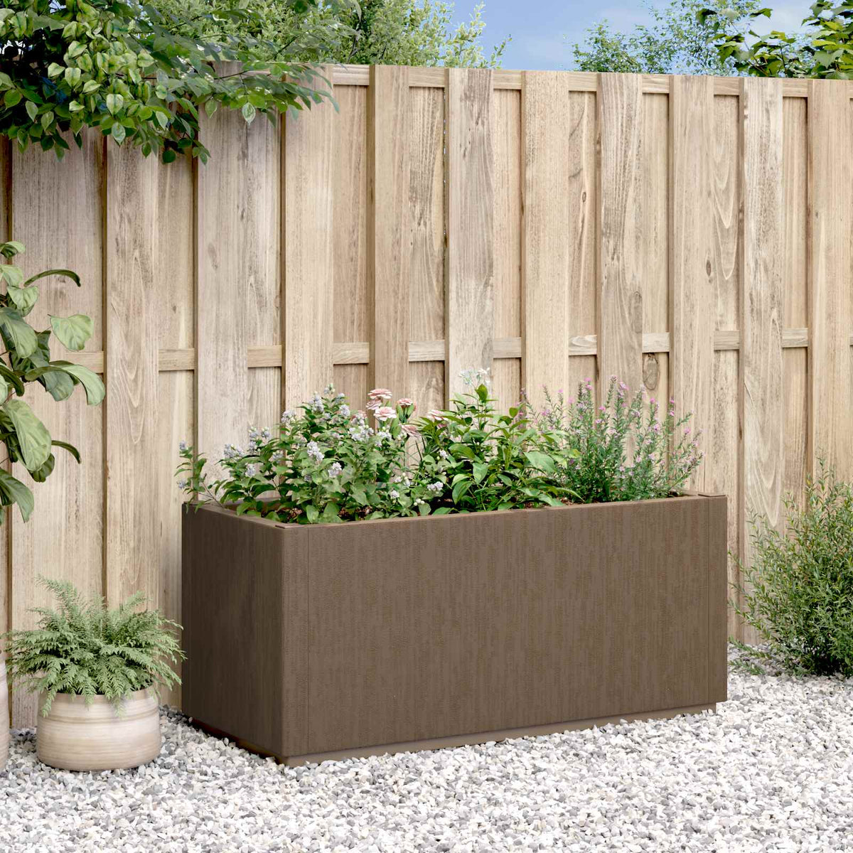 Caja De Flores De Jardín Marrón 80 X 36 X 35 Cm Pp_1