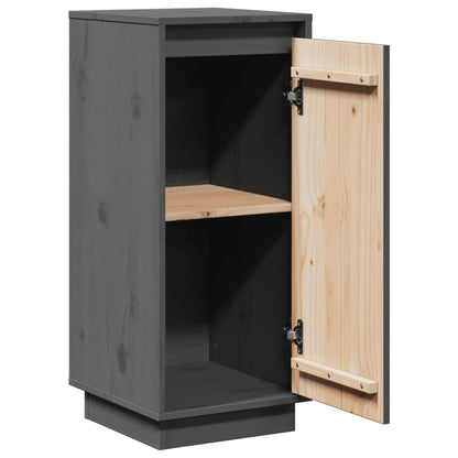 Aparador De Madera Maciza De Pino Gris 31,5x34x75 Cm / Vetonek_5