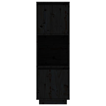 Aparador Alto De Madera Maciza De Pino Negro 38x35x117 Cm / Vetonek_2