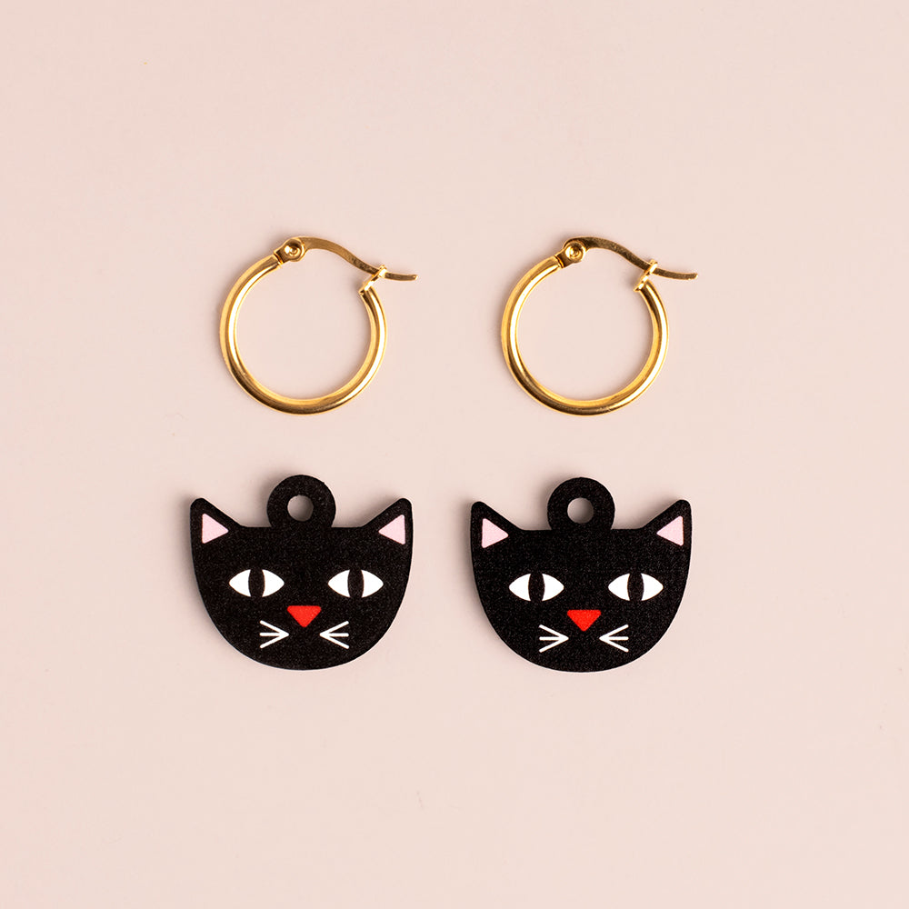 Pendientes Cat De Madera | Joyería Artesanal, Ligera Y Elegante | Diseño Natural Y Original_2