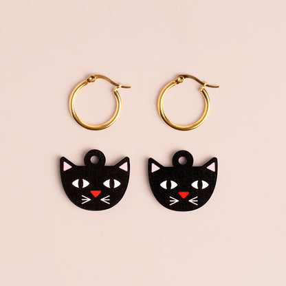 Pendientes Cat De Madera | Joyería Artesanal, Ligera Y Elegante | Diseño Natural Y Original_2