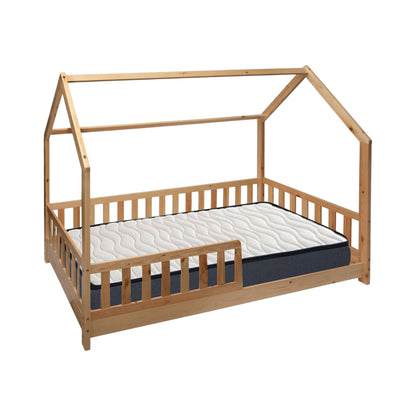 Cama Infantil Cabaña Bosco 90x190cm Con Colchón Zent Roller Transpirable_0