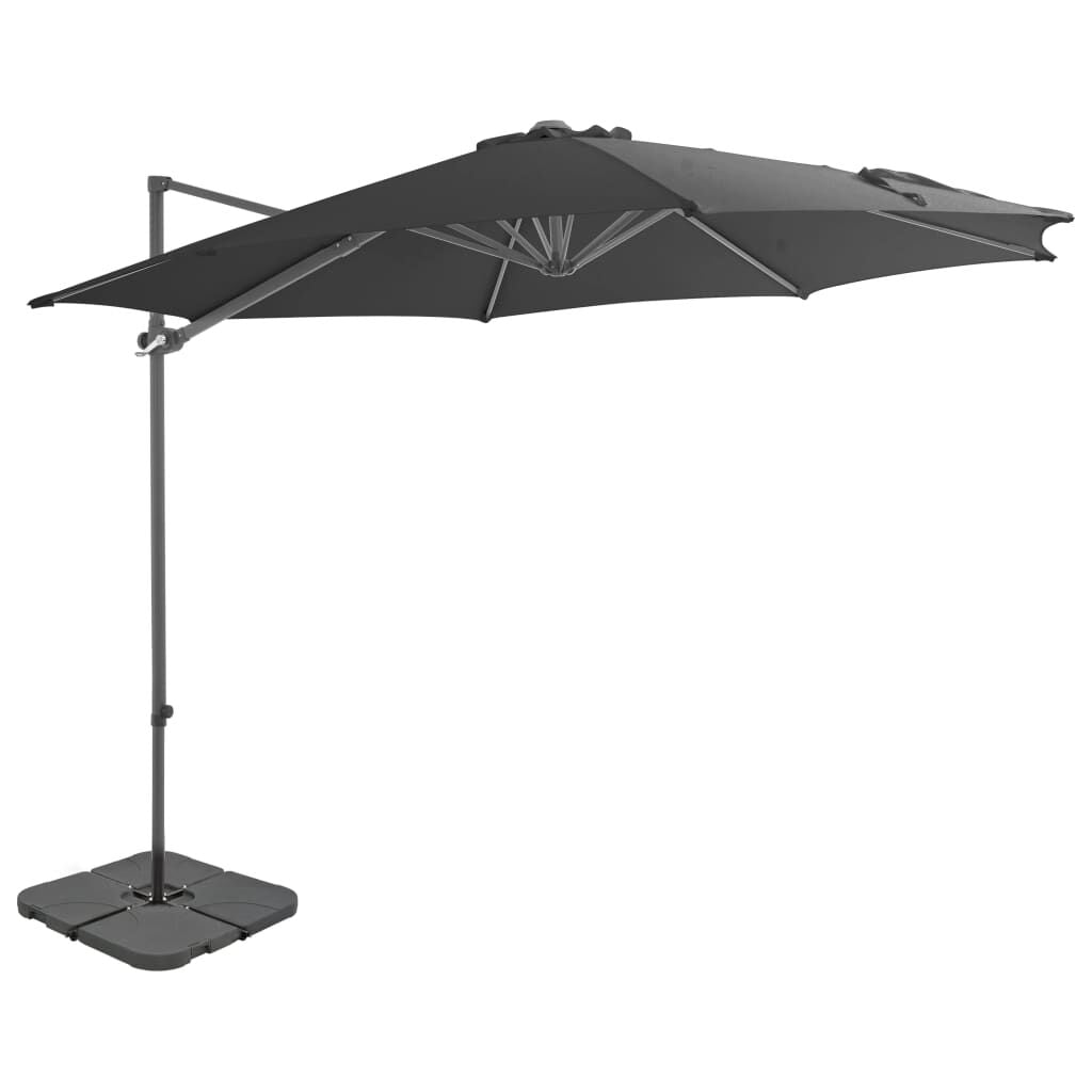 Vidaxl Sombrilla De Jardín Con Base Portátil Gris Antracita_0