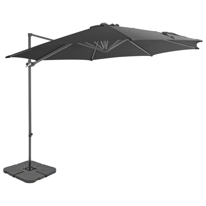 Vidaxl Sombrilla De Jardín Con Base Portátil Gris Antracita_0