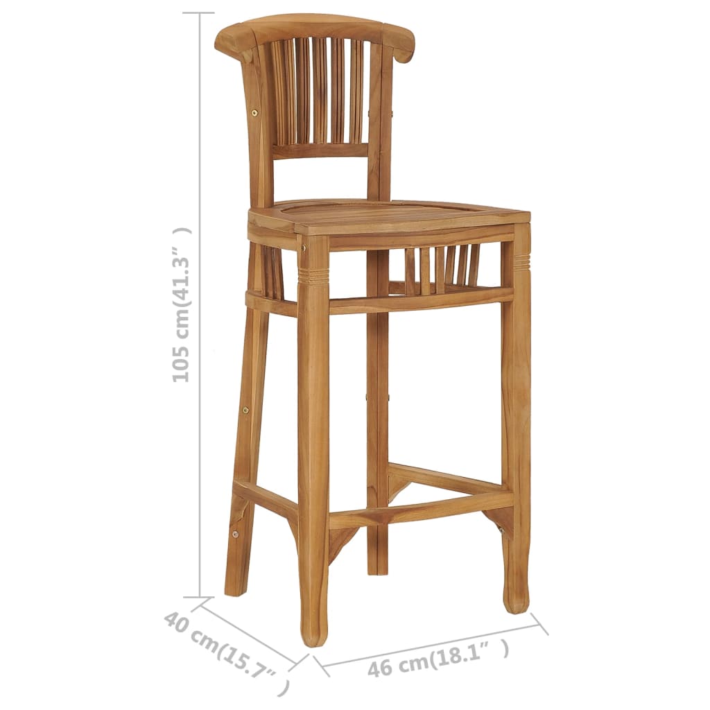 Taburete De Cocina De Madera Maciza De Teca_5