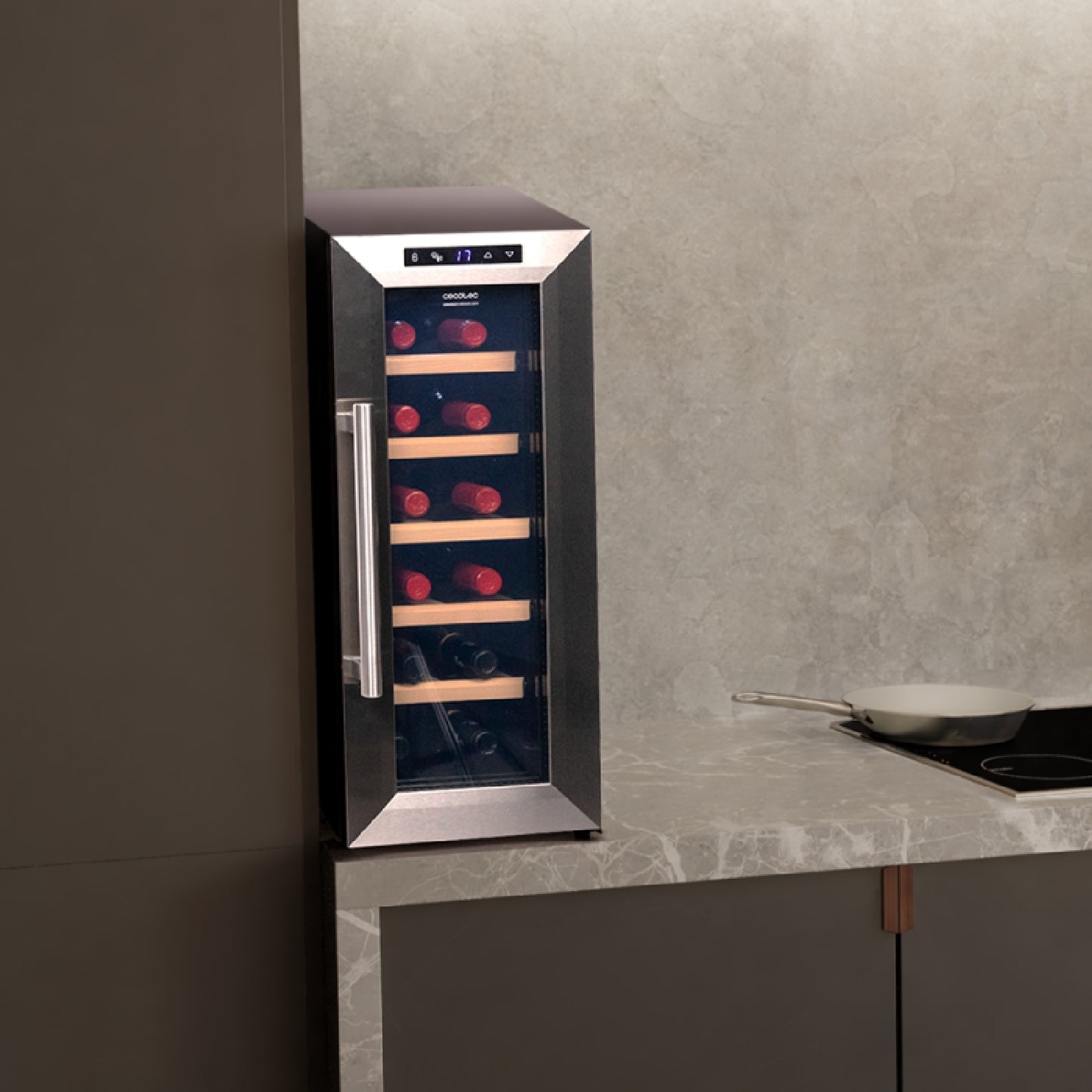 Cecotec Vinoteca 12 Botellas Inox Bolero Grandsommelier 1270 Coolwood. Bodega De 12 Botellas Con Enfriamiento Termoeléctrico, Te_1