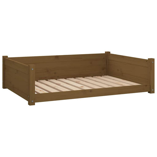Vidaxl Cama Para Perros Madera Maciza Pino Marrón Miel 95,5x65,5x28 Cm_0