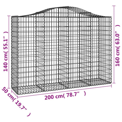 Cestas Gaviones 8 Uds Forma De Arco Hierro 200x50x140/160 Cm_5