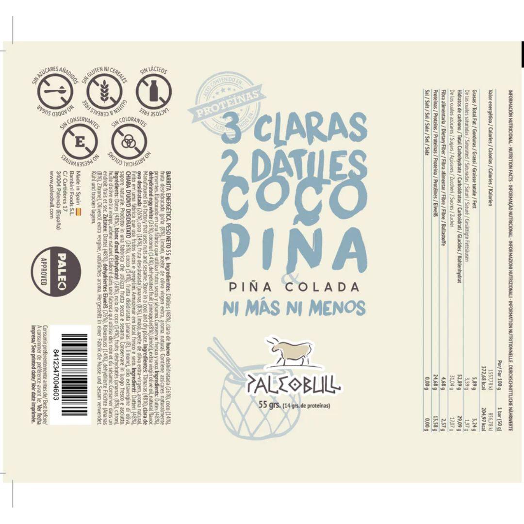 Barra Energética Paleobull Ananás Colada com Coco 55g