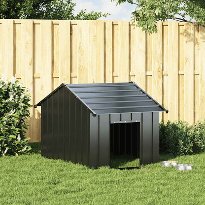 Caseta Para Perros Con Techo Acero Galvanizado 83x130x85 Cm_0