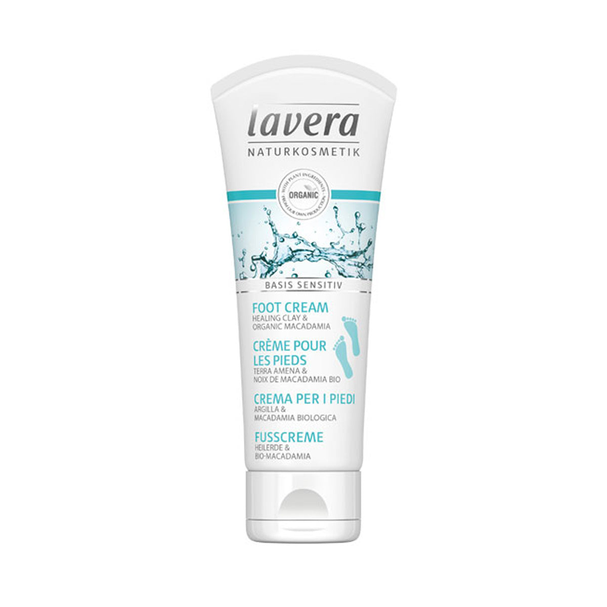 Creme para Pés Sensíveis Base com Óleo de Macadâmia e Argila Lavera 75 ml