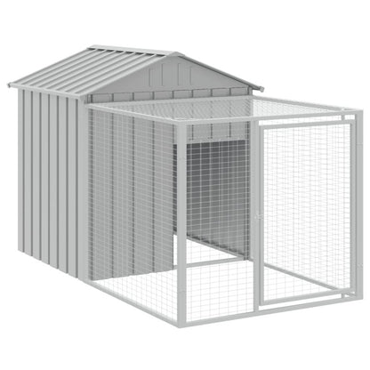 Vidaxl Gallinero Y Corral Acero Galvanizado Gris Claro 117x1017x123 Cm_5