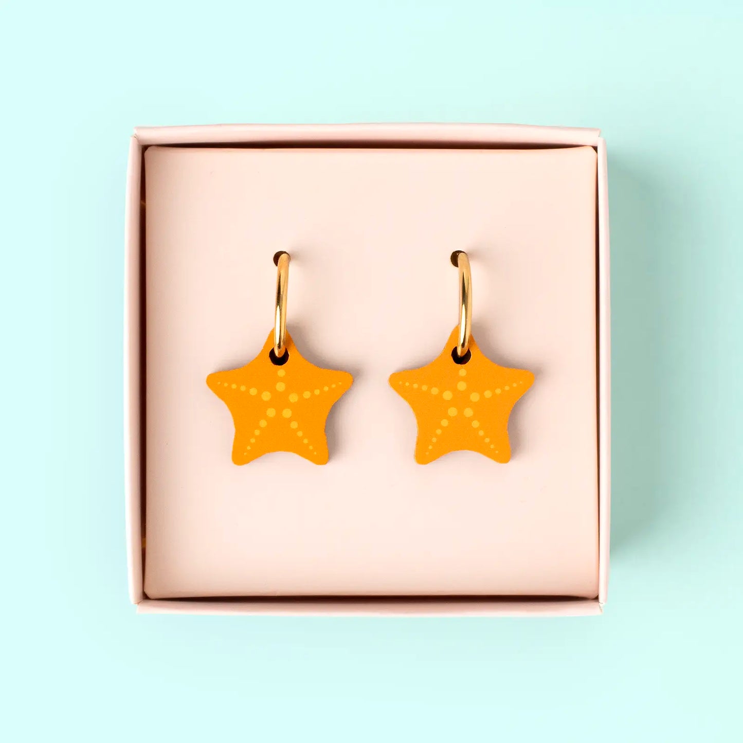 Pendientes Estrella de Mar - Aro de Acero Quirúrgico y Bañado en Oro de 18k - Nature Vibes_1