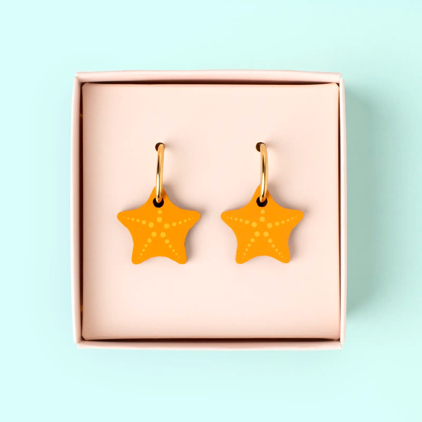 Pendientes Estrella de Mar - Aro de Acero Quirúrgico y Bañado en Oro de 18k - Nature Vibes_1