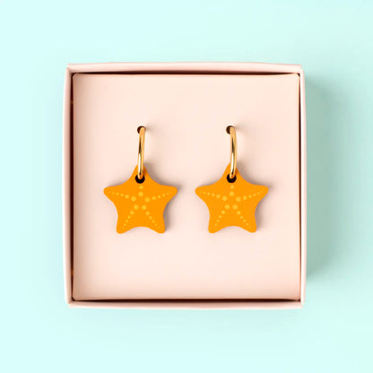 Pendientes Estrella de Mar - Aro de Acero Quirúrgico y Bañado en Oro de 18k - Nature Vibes_1