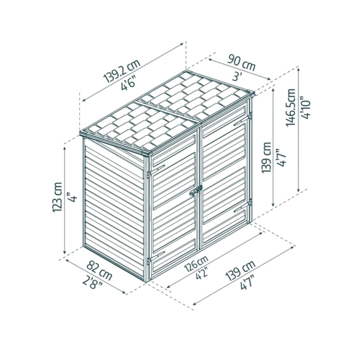 Telheiro de jardim Canopia Voyager em policarbonato 90x140 cm cinzento meia-noite
