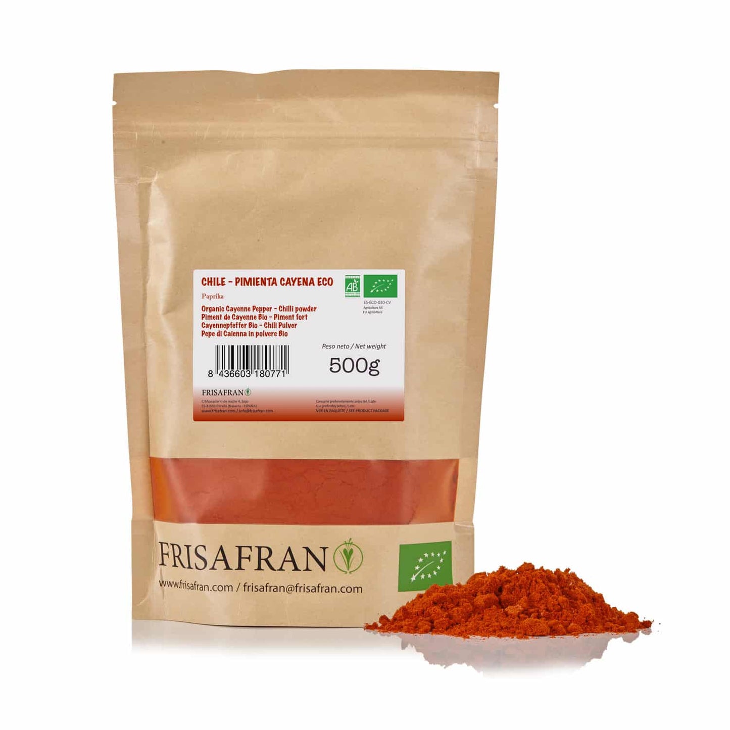 Cayena En Polvo Ecológica - Calidad Y Sabor | Frisafran 500 G_1