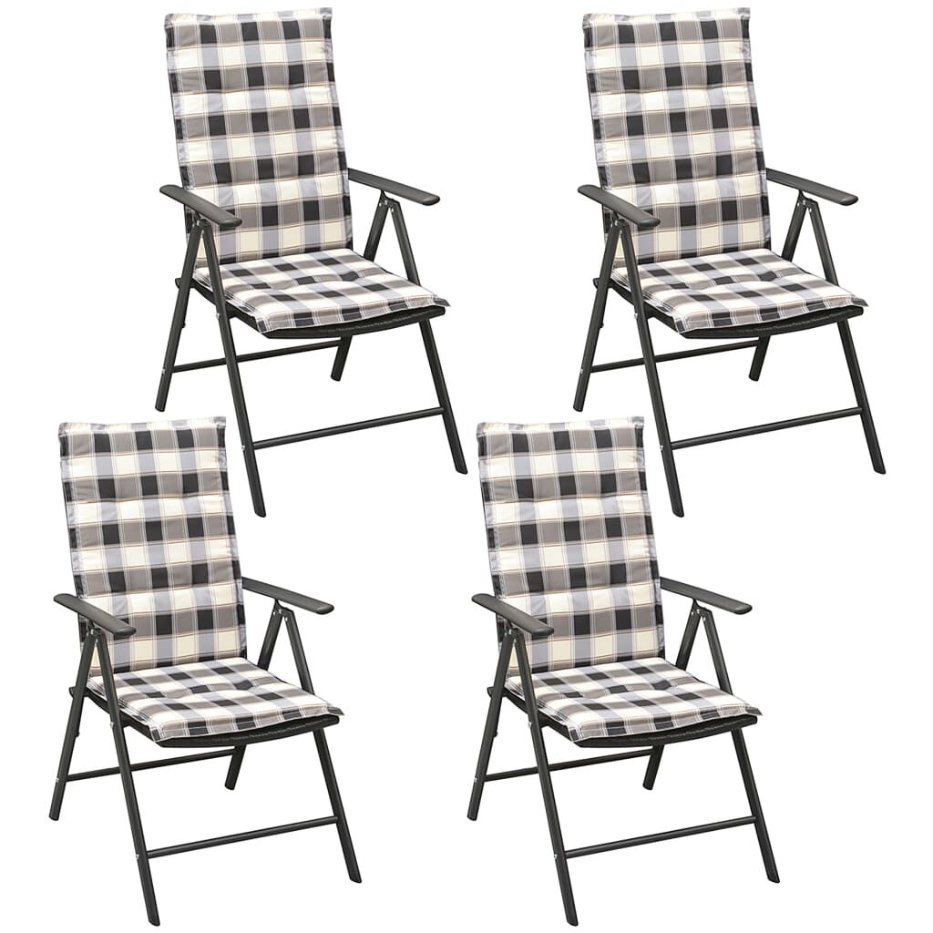 Vidaxl Set Comedor De Jardín 5 Piezas Y Cojines Aluminio Negro_3