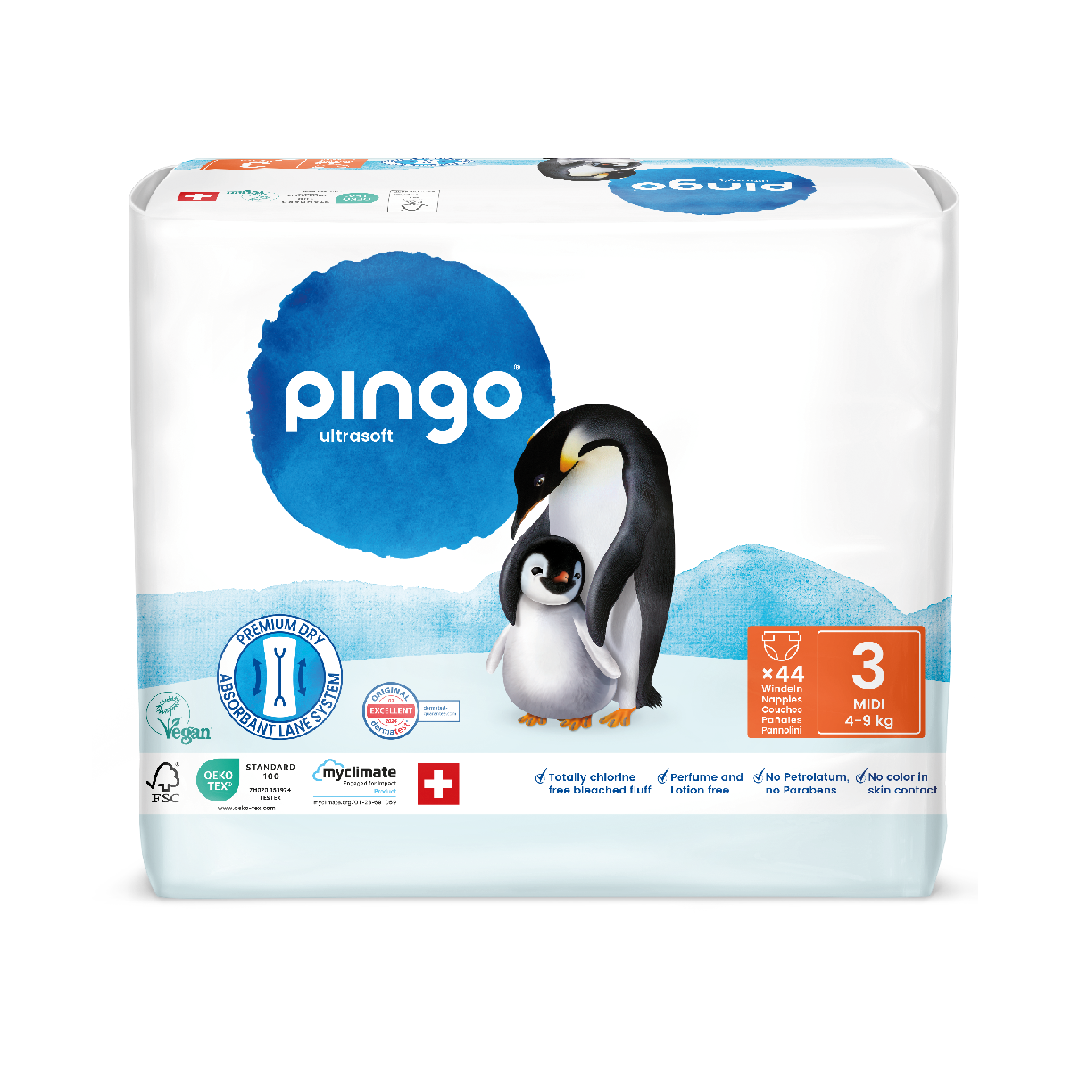 Pack poupança fraldas T3 (4-9kg) Pingo 176 unidades
