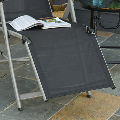 Outsunny Tumbona Plegable De Jardín Sillón Ajustable En 10 Posiciones_4
