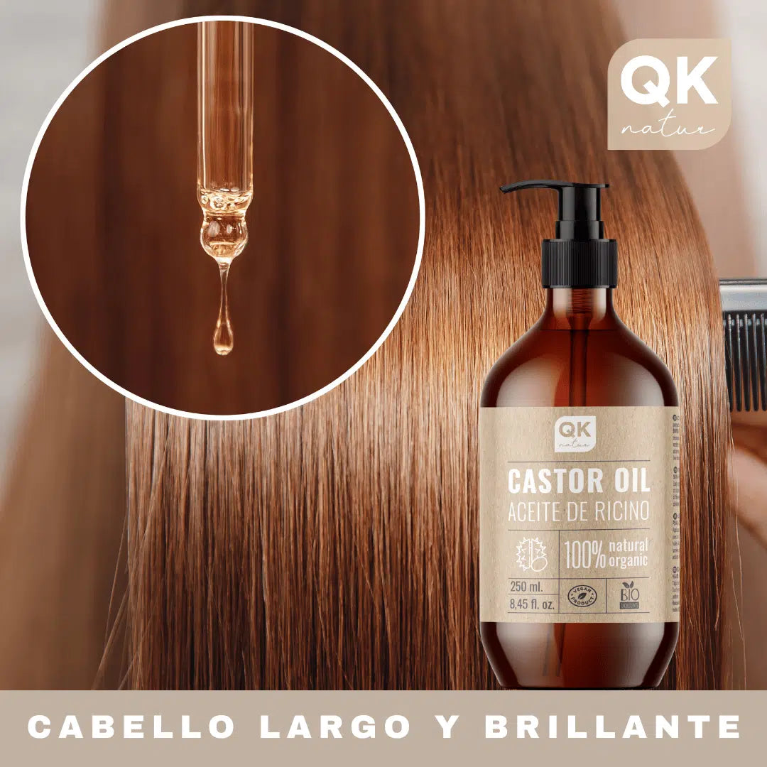 QKnatur - Aceite De Ricino Orgánico 250 Ml - Para Pelo, Piel, Pestañas, Barba Y Uñas - 100% Puro - Nutre Y Fortalece_1