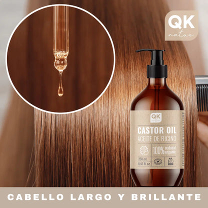 QKnatur - Aceite De Ricino Orgánico 250 Ml - Para Pelo, Piel, Pestañas, Barba Y Uñas - 100% Puro - Nutre Y Fortalece_1