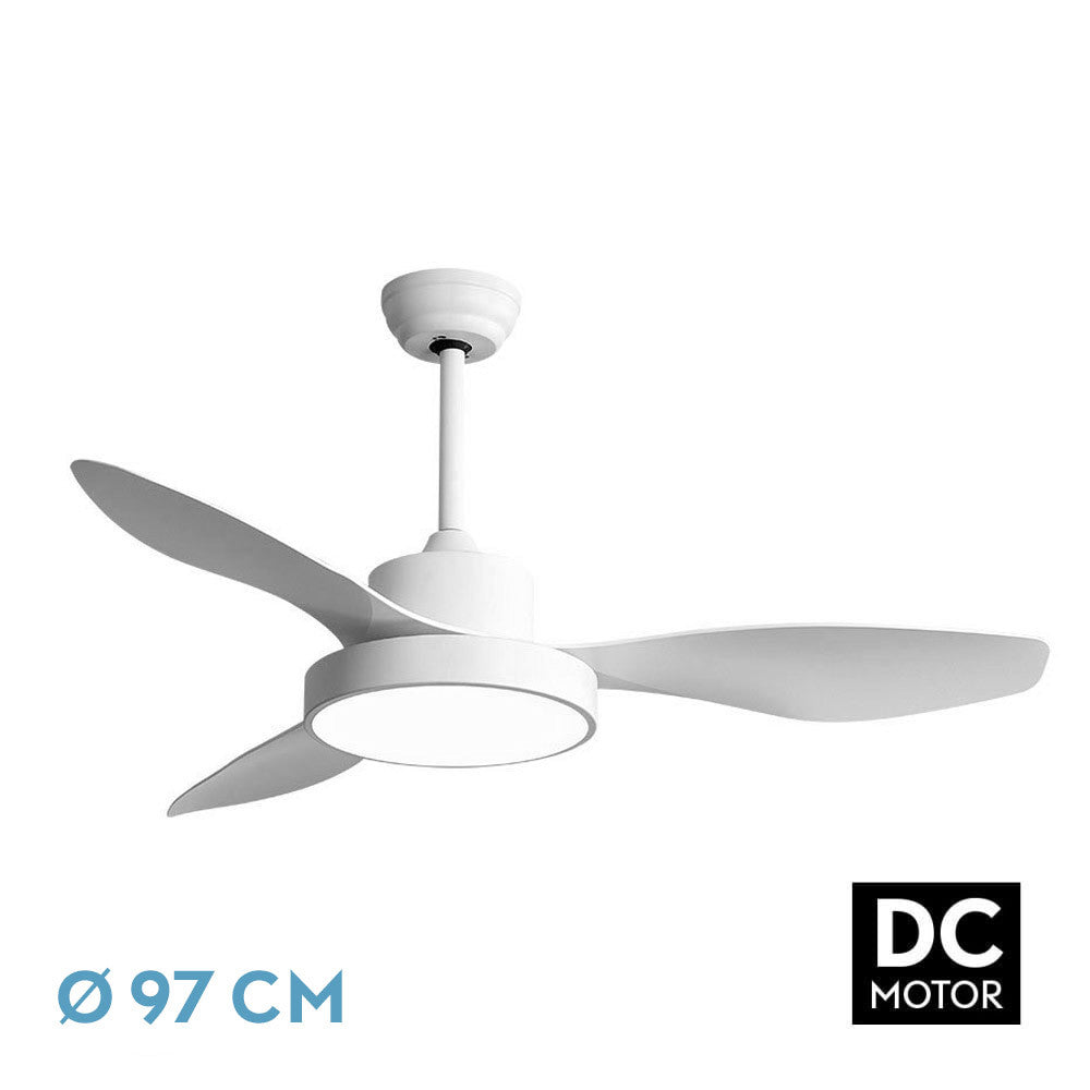 Ventilador Dc Hayate 24w 2650lm Blanco 3asp 6vel 97d 3000-4000-6000k Remoto,memoria Y Temporizador_0